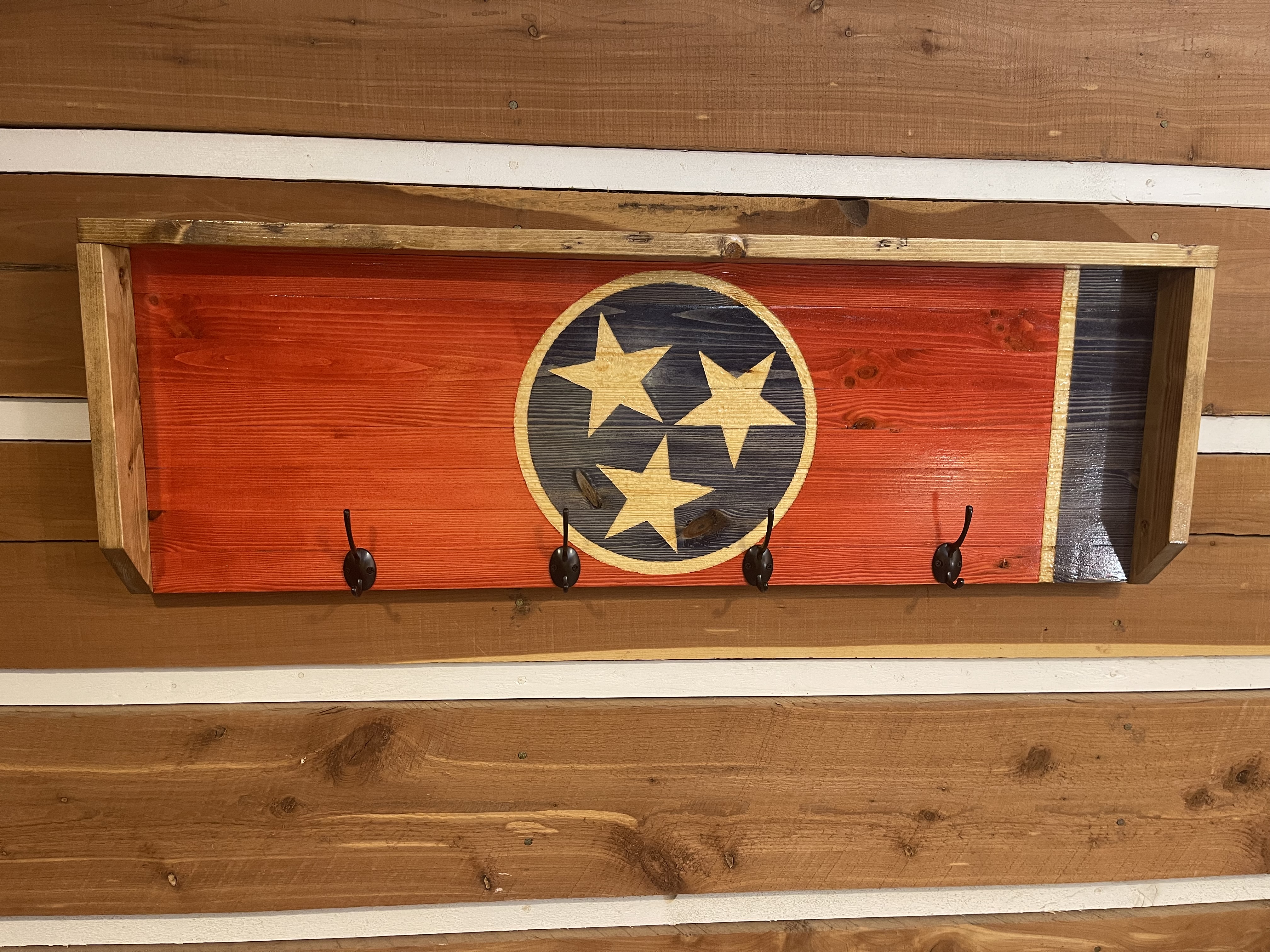 Tenn Flag Coat Rack 4 hooks
