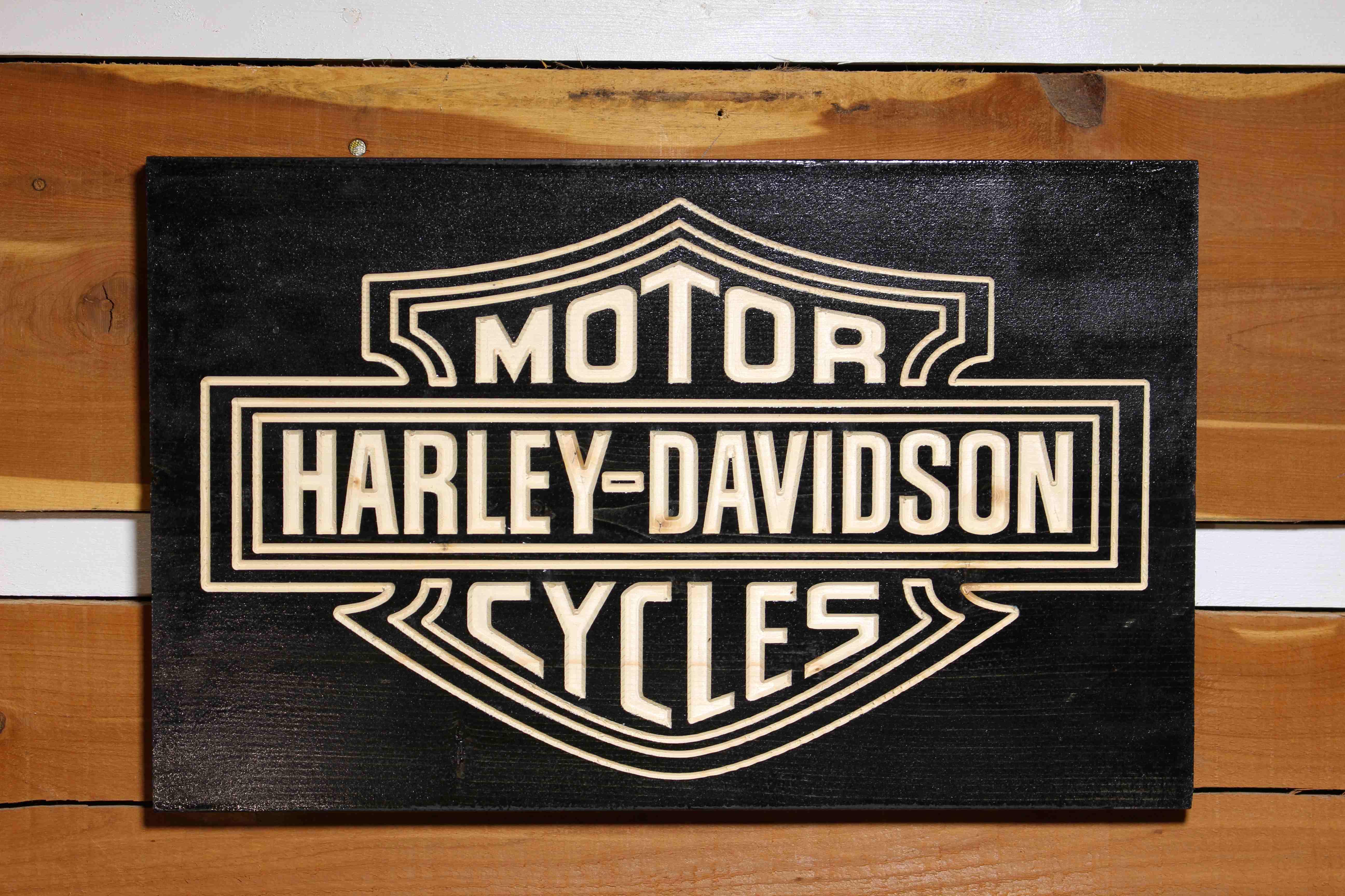 Harley Davidson Plaque, In Black Stain