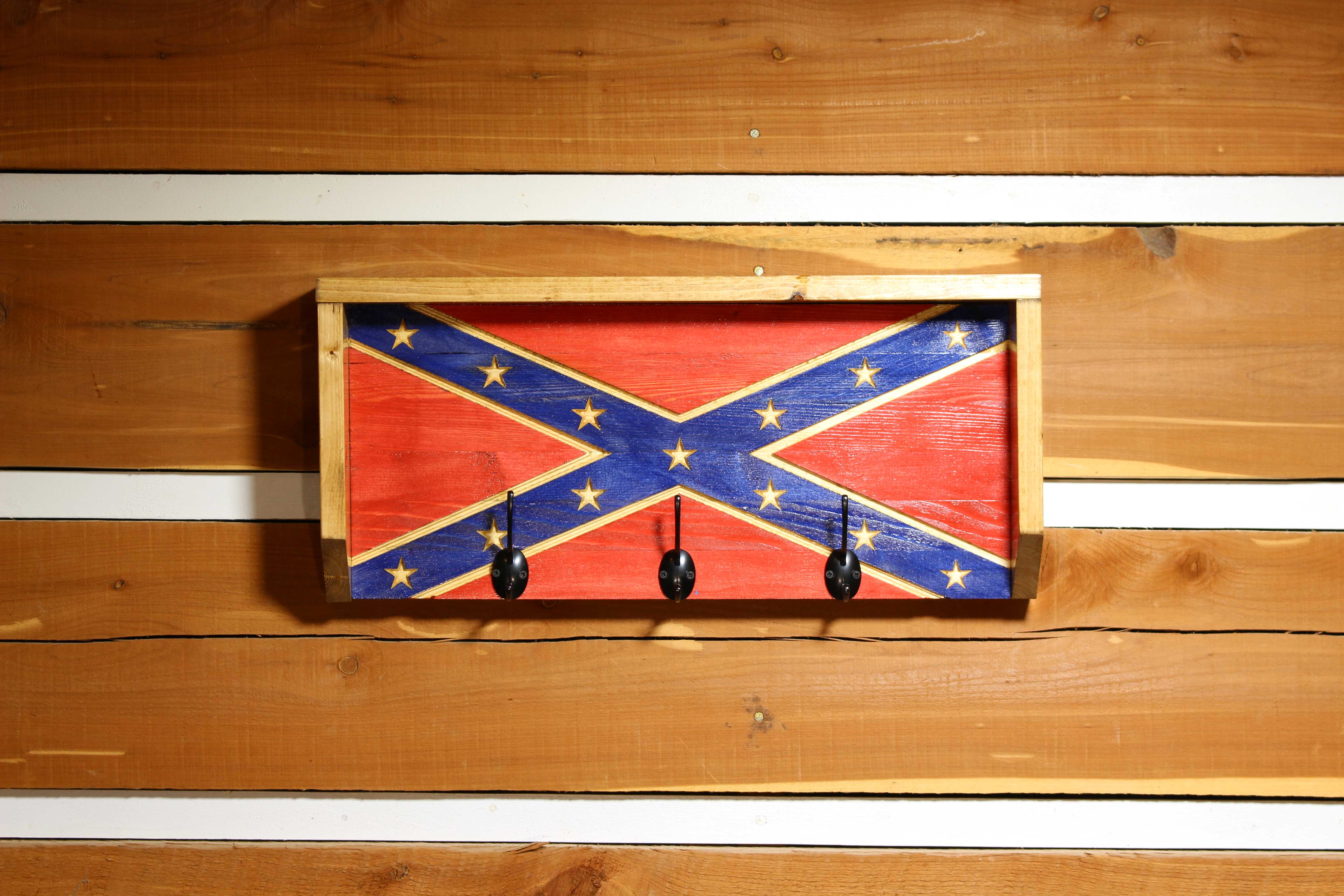 Rebel Flag Coat Rack