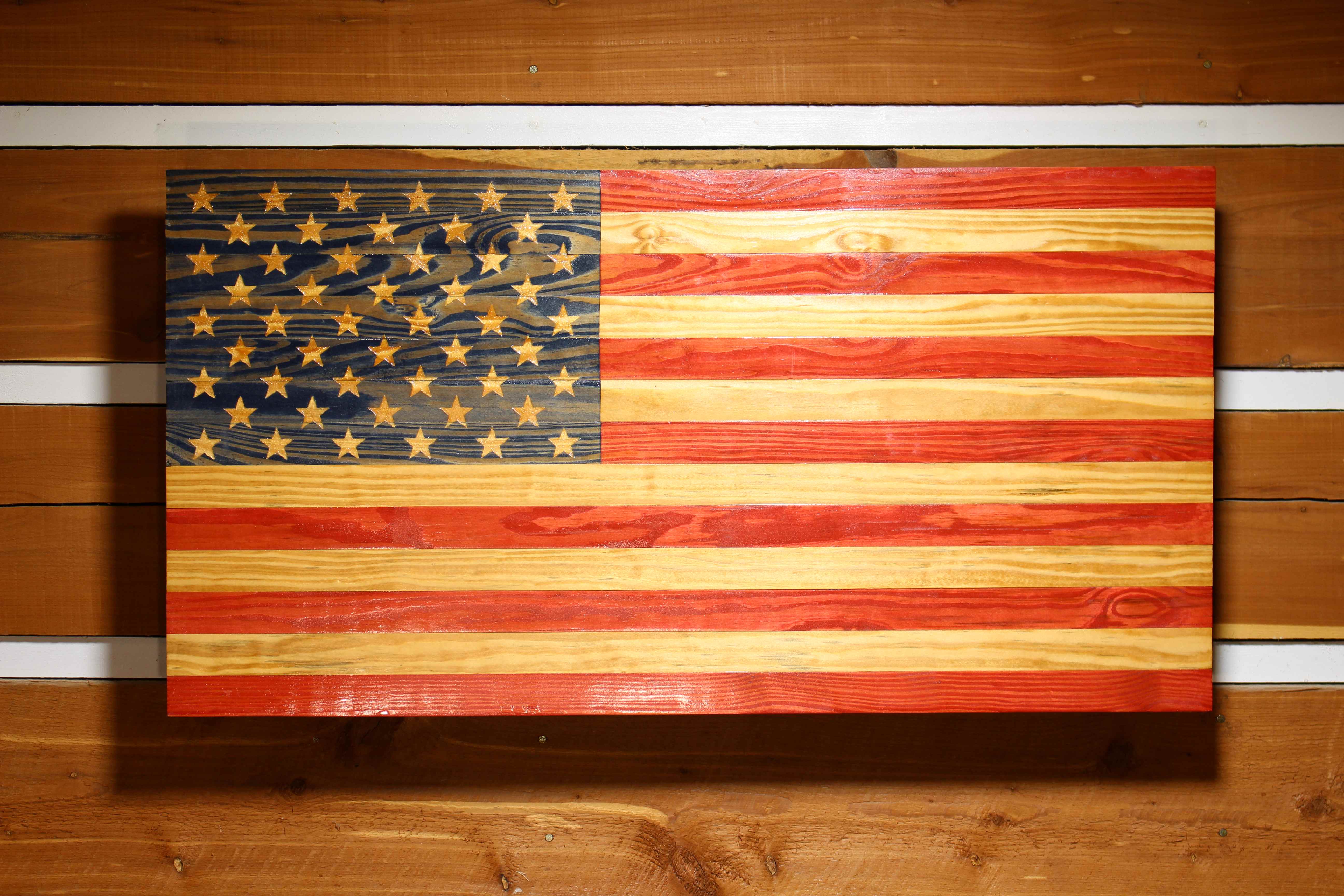 American Flag Concealment cabinet