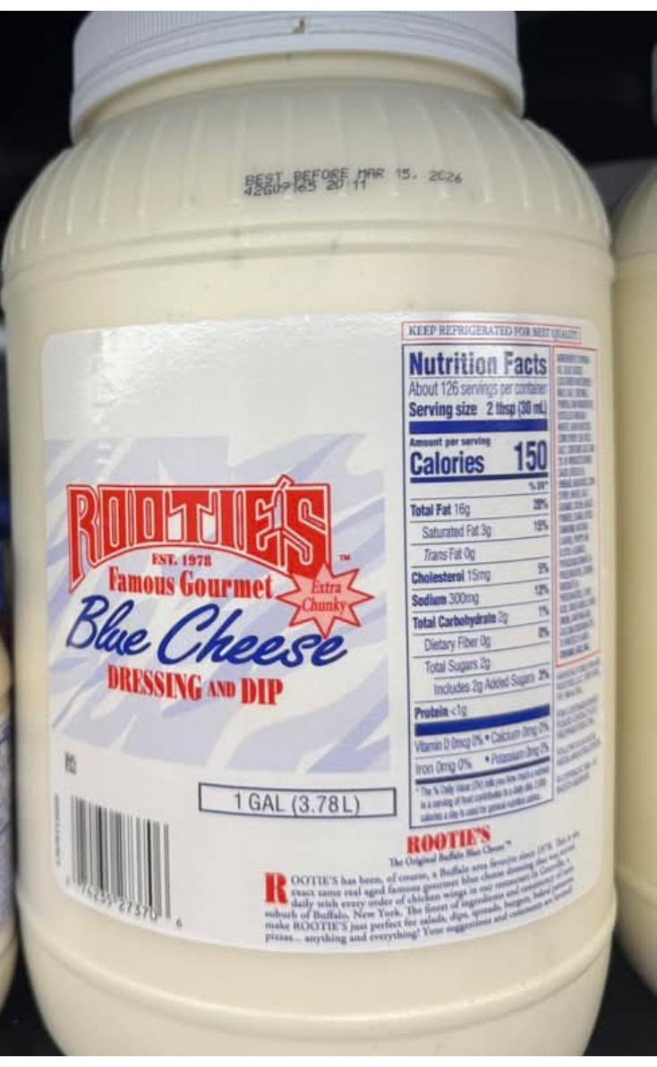 Rootie's Blue Cheese Dressing and Dip - 1 GALLON *PREPAY ONLY*