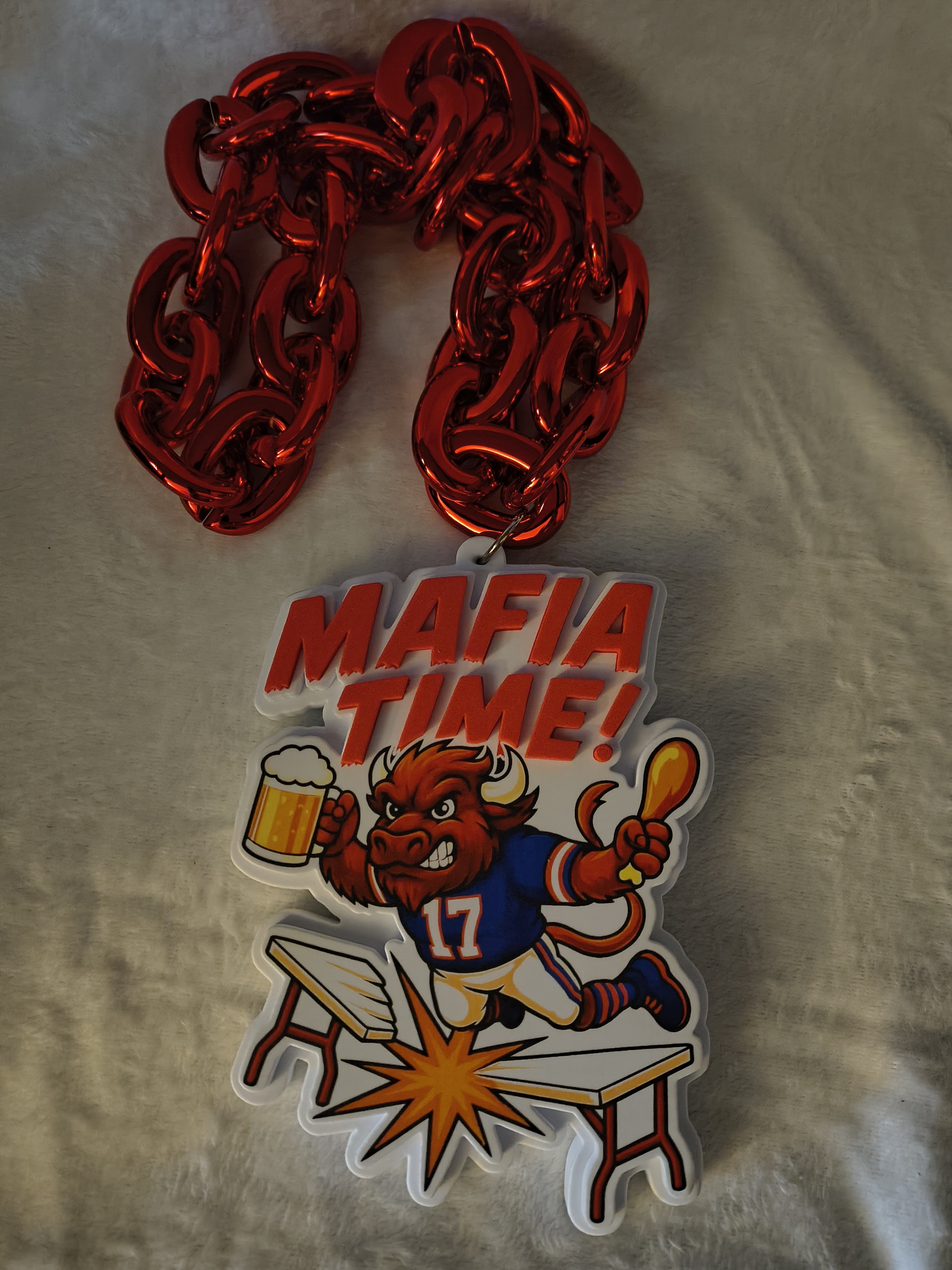 Buffalo Bills "Mafia Time" Oversized Chain RED