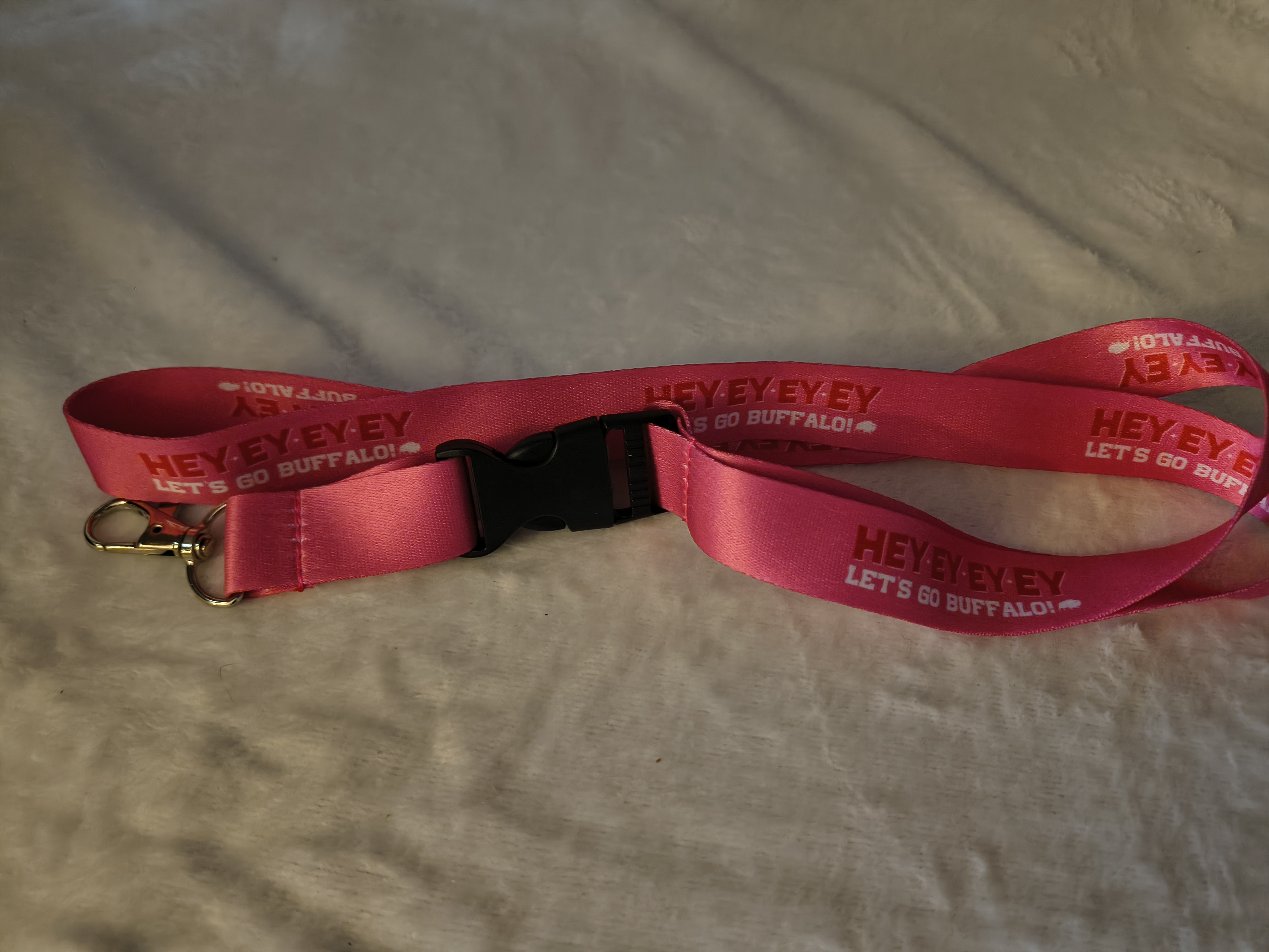 Buffalo Bills Snap Lanyard Hey Hey Pink