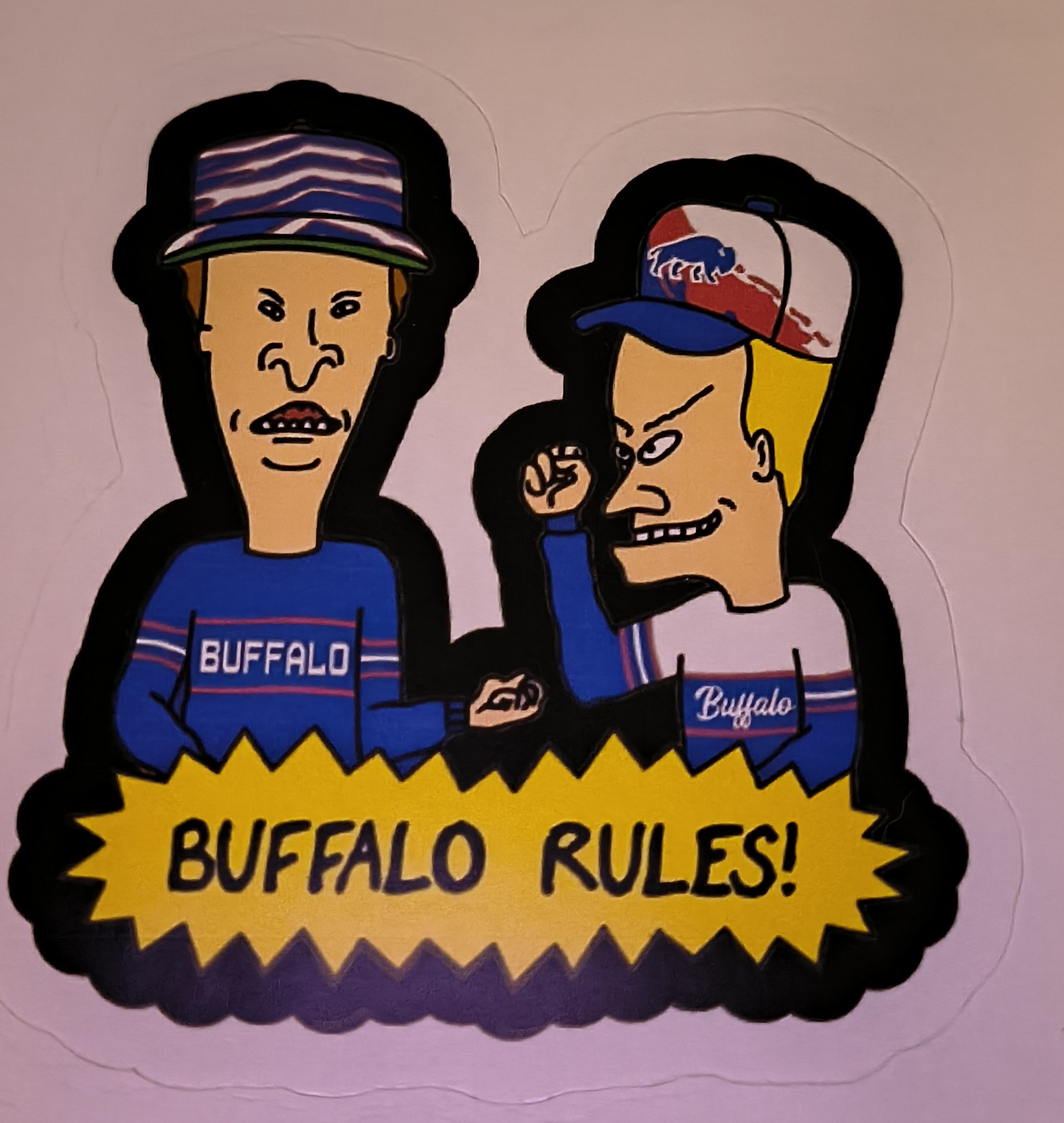 Buffalo Bills Beavis And Butthead "Buffalo Rules" Sticker