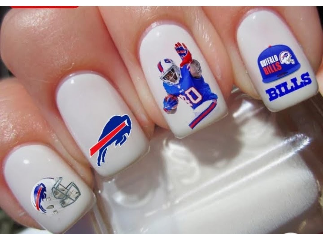 Buffalo Bills Nail Art Water Slides / Face Tattoos