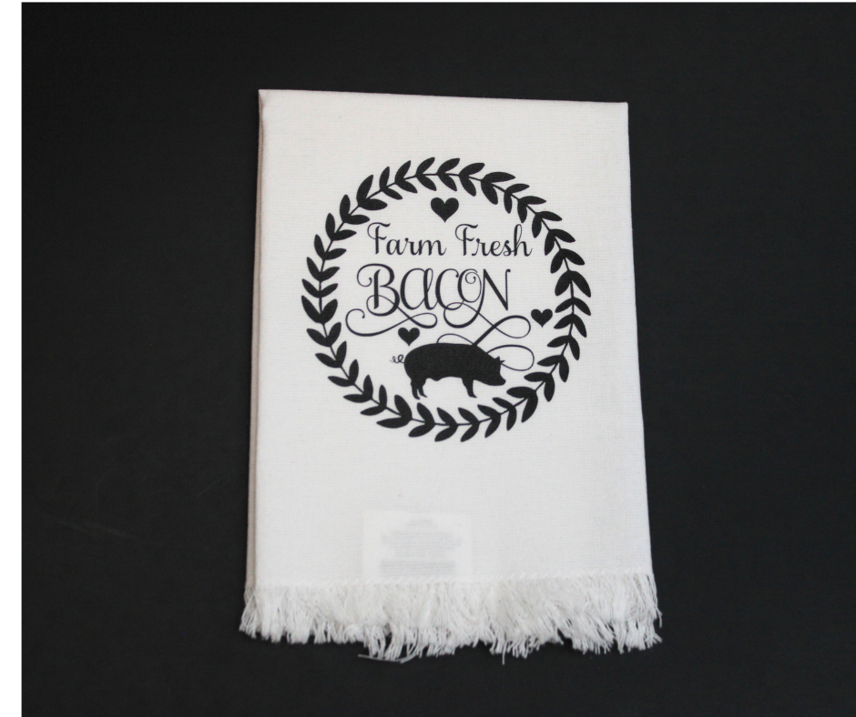 farm fresh bacon kitchen towel