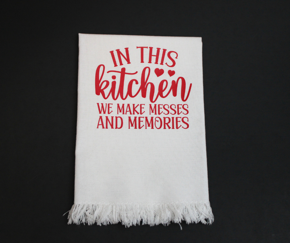 kitchen memories towel red