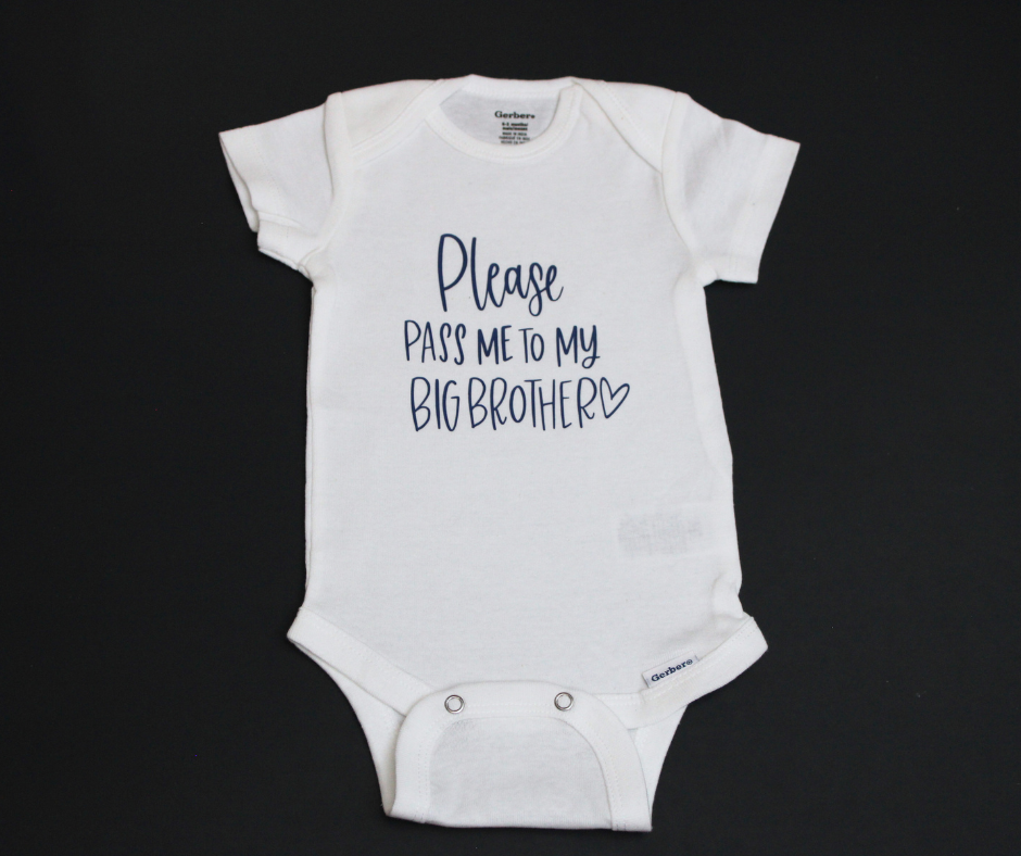 pass me to my big brother onesie navy
