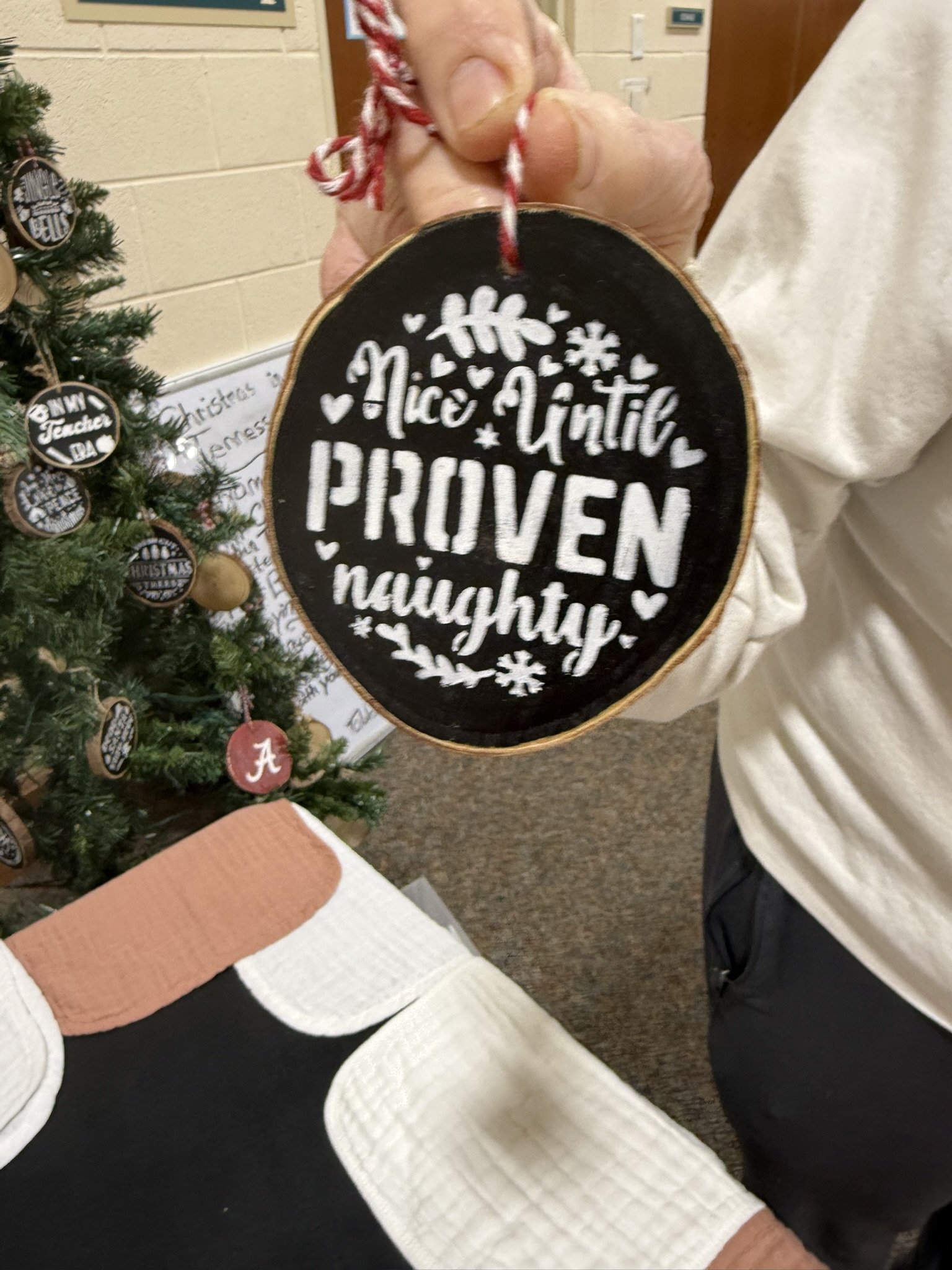 nice until proven naughty ornament