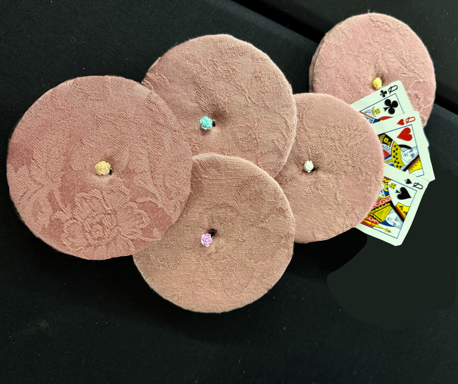set of 5 muted pink playing cards holders