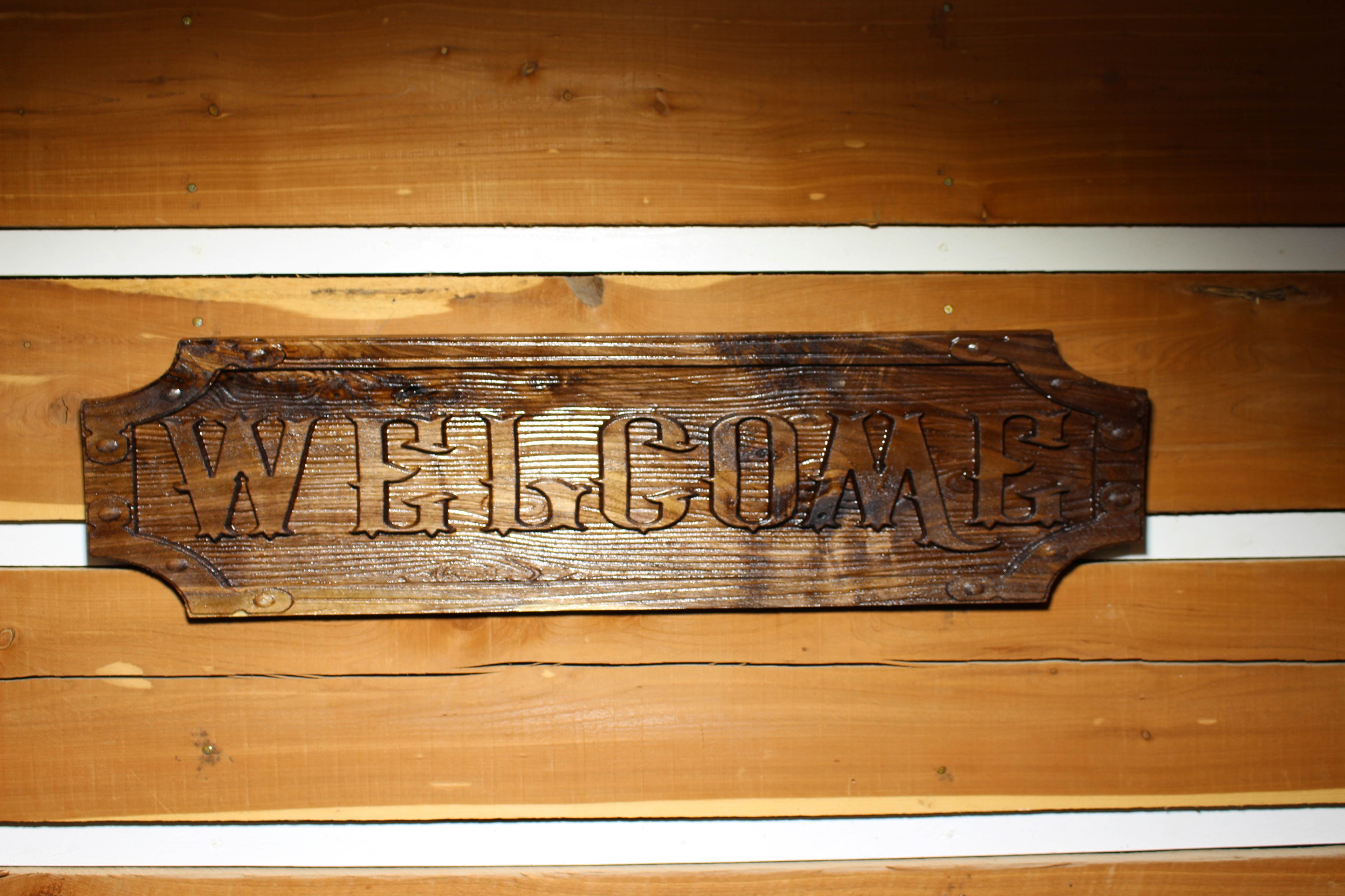 3D Rustic Welcome Sign