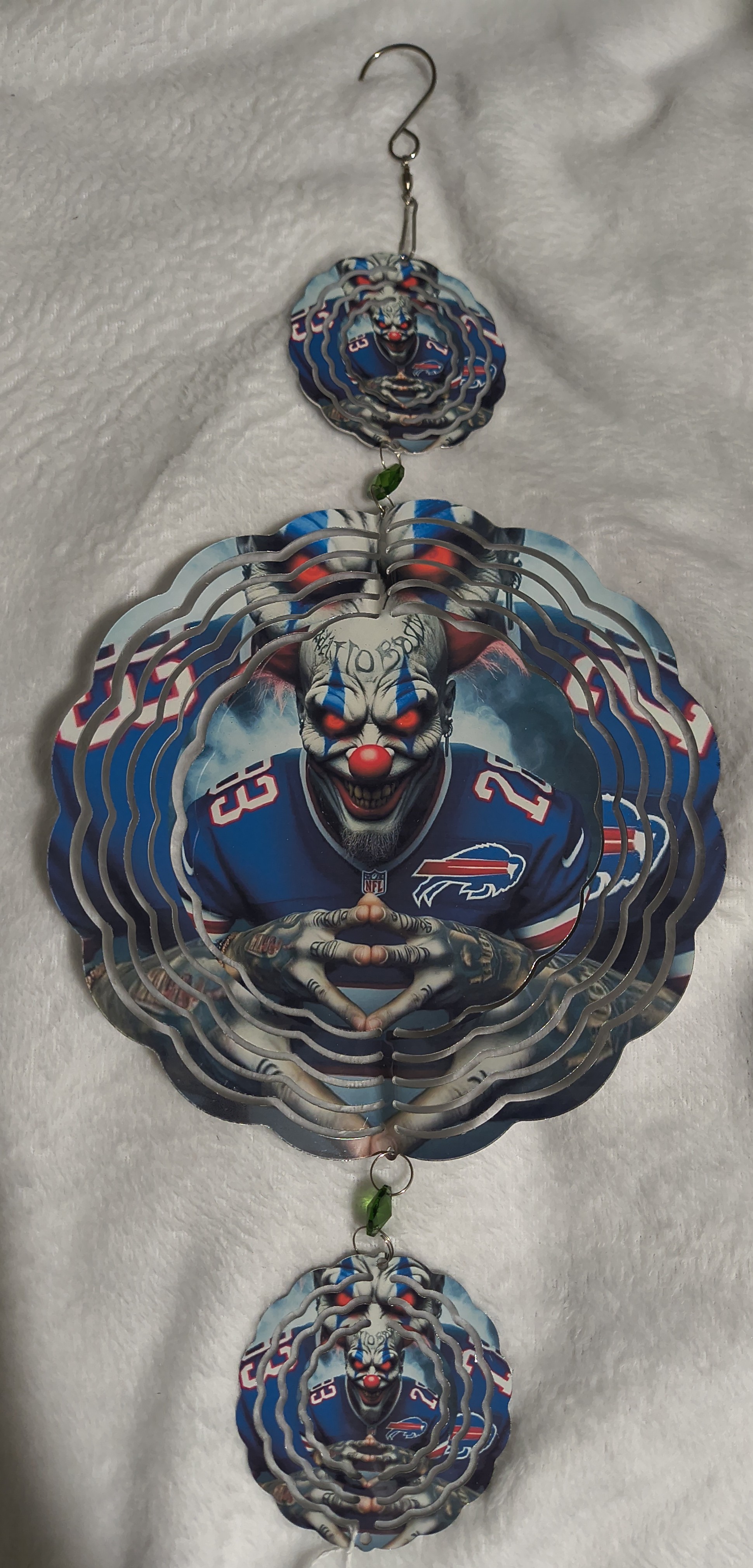 Crazy Clown Buffalo Bills Triple Wind Spinner